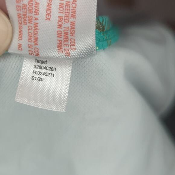 Cat & Jack Tutu Green Gold Swimsuit‎ Girl's Size 18M One Piece Mermaid Summer - Picture 11 of 13